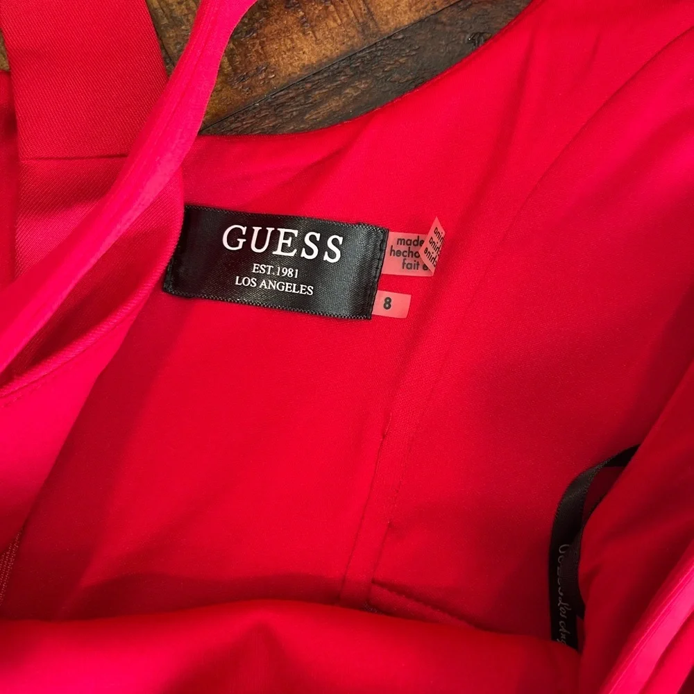 Guess Mesh Cutout Red Dress - Picture 3 of 3